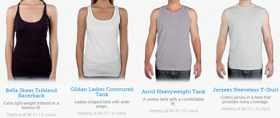 womens different types of tank tops