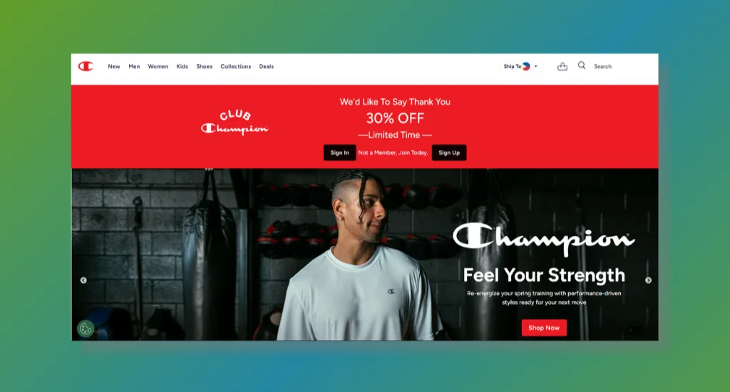 Champion homepage