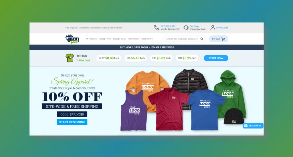 big city sportswear homepage