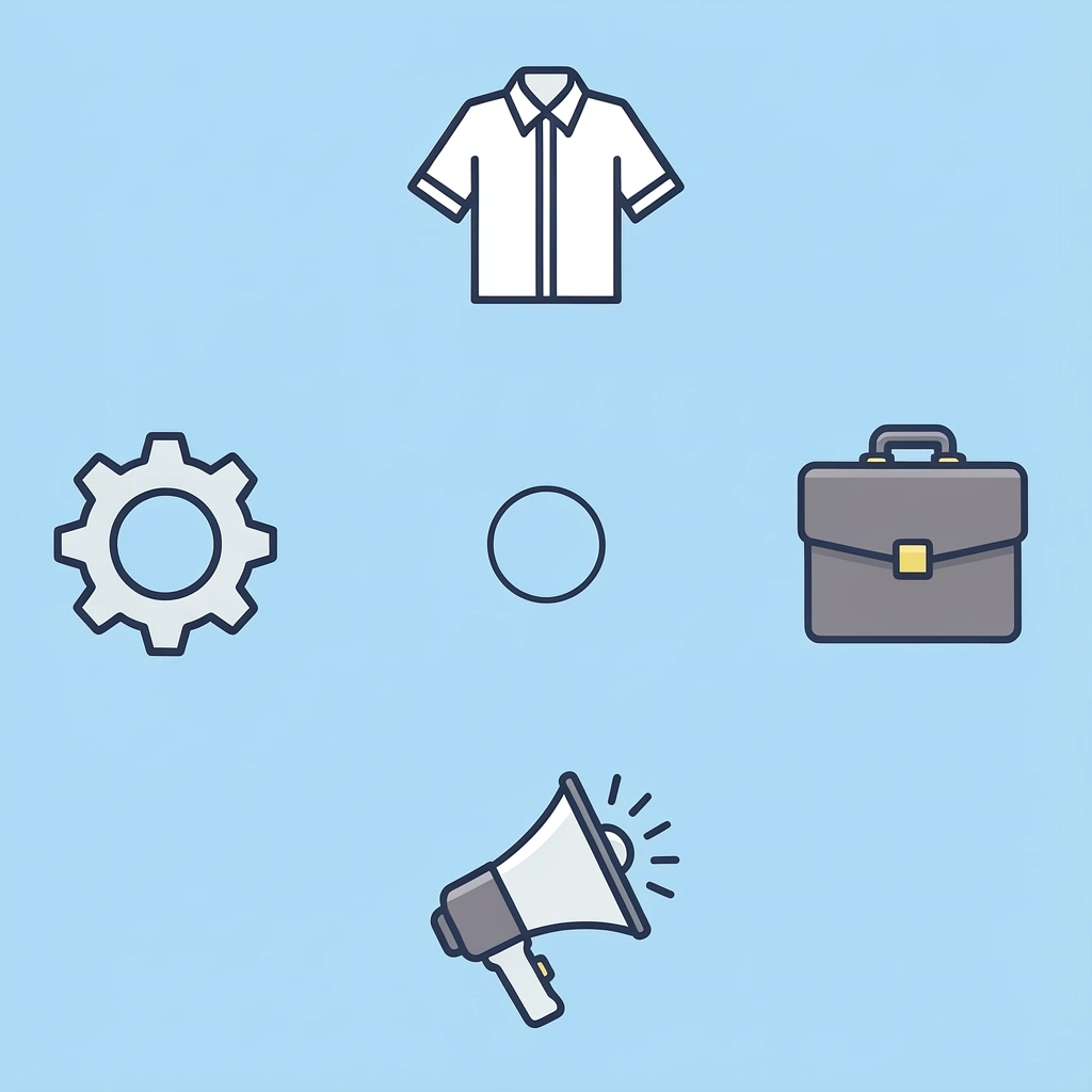 Compass showing four directions: school groups, nonprofits, family reunions, small businesses