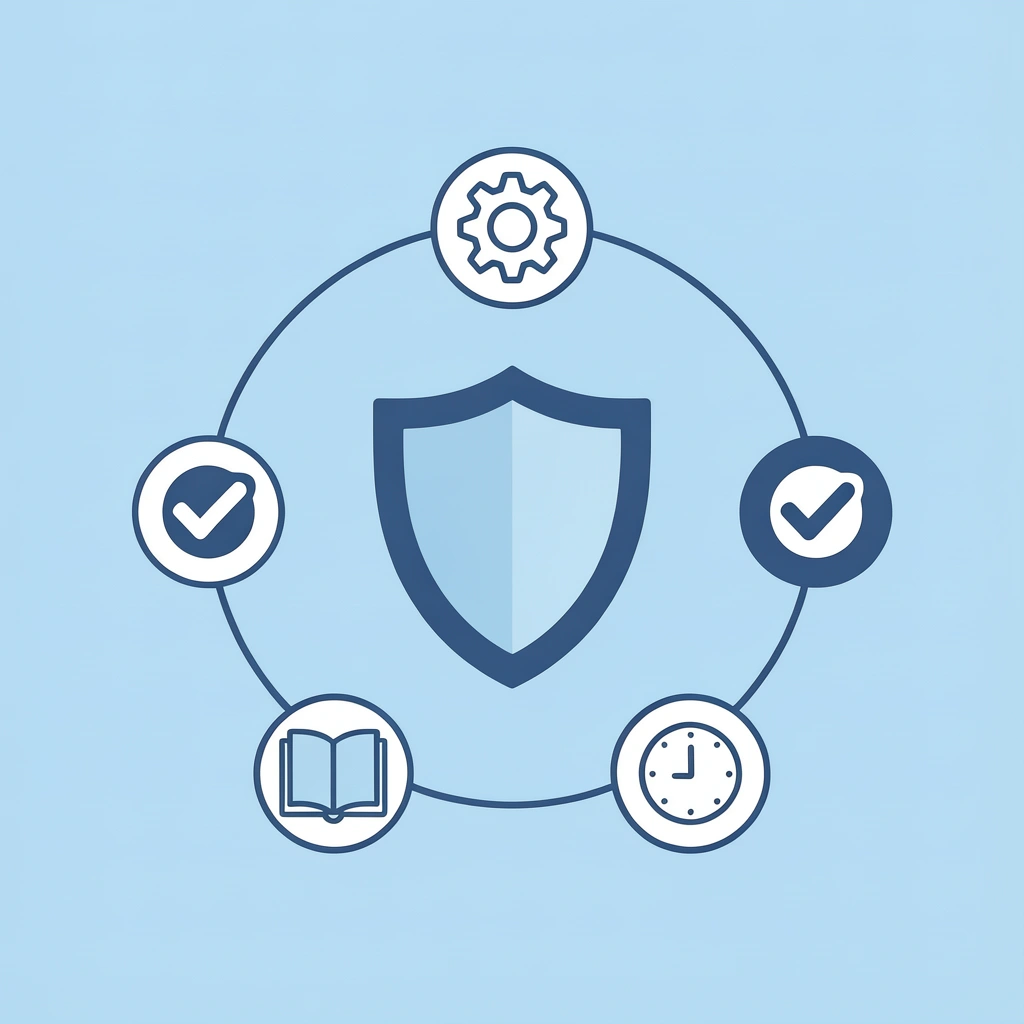 Central maintenance icon connected to four prevention benefits: dirt prevention, sweat management, shape retention, and odor control