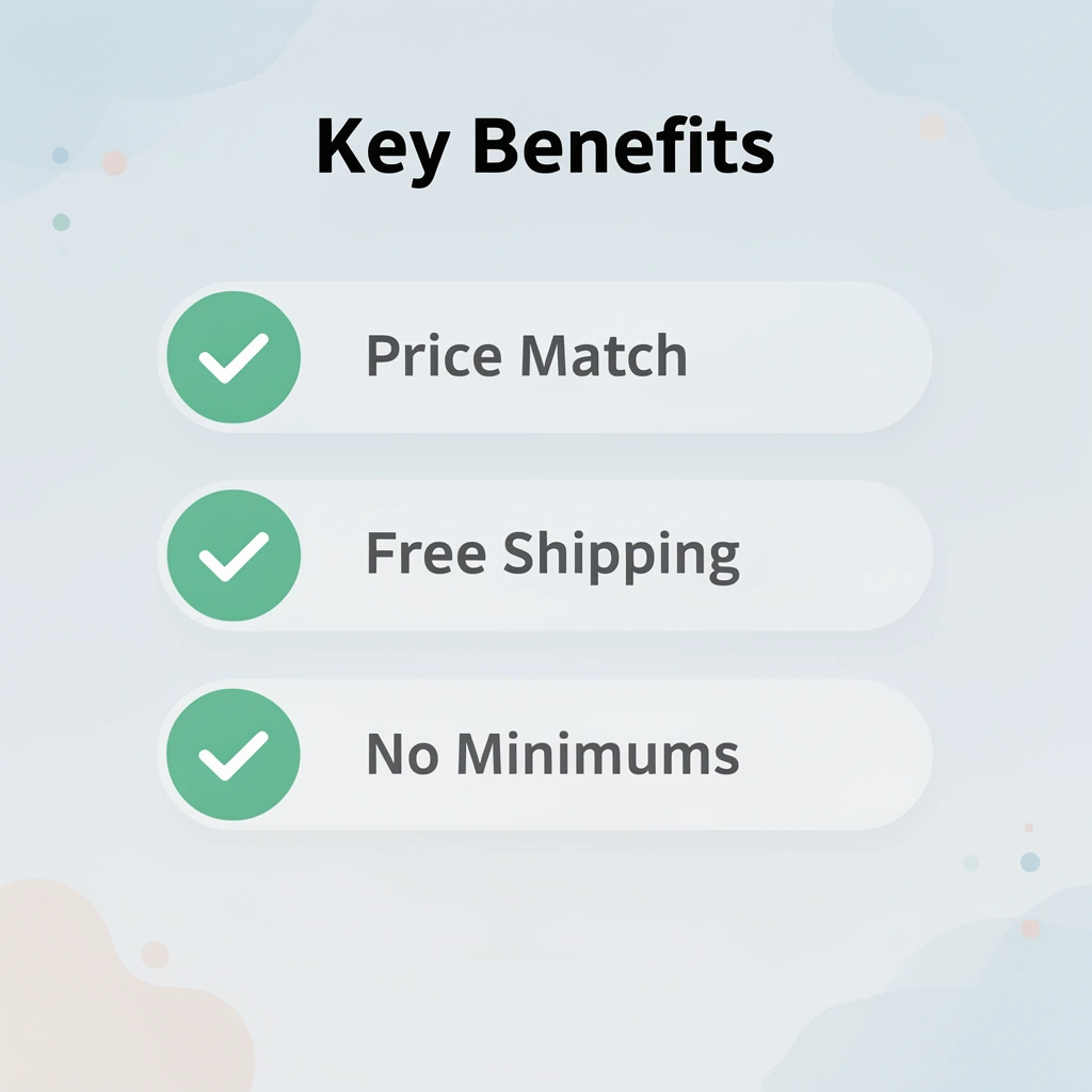 Checklist showing key benefits of the custom shirt service