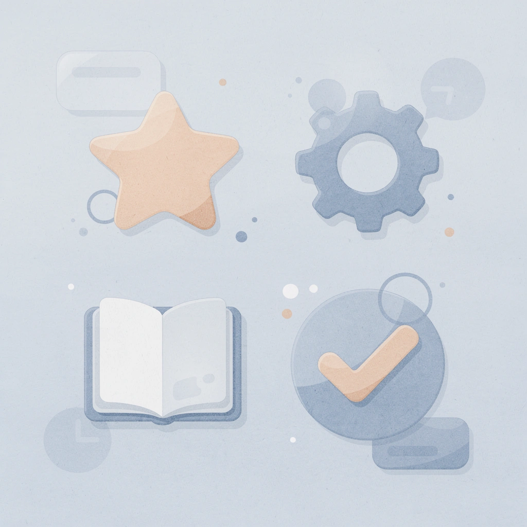 Four icons representing collar, fastening, fabric, and sleeve differences