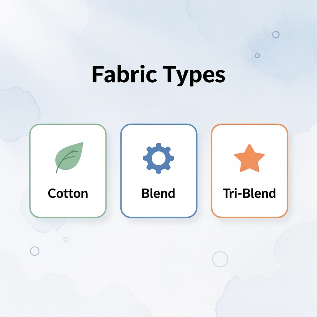  Infographic showing three main fabric types for t-shirts