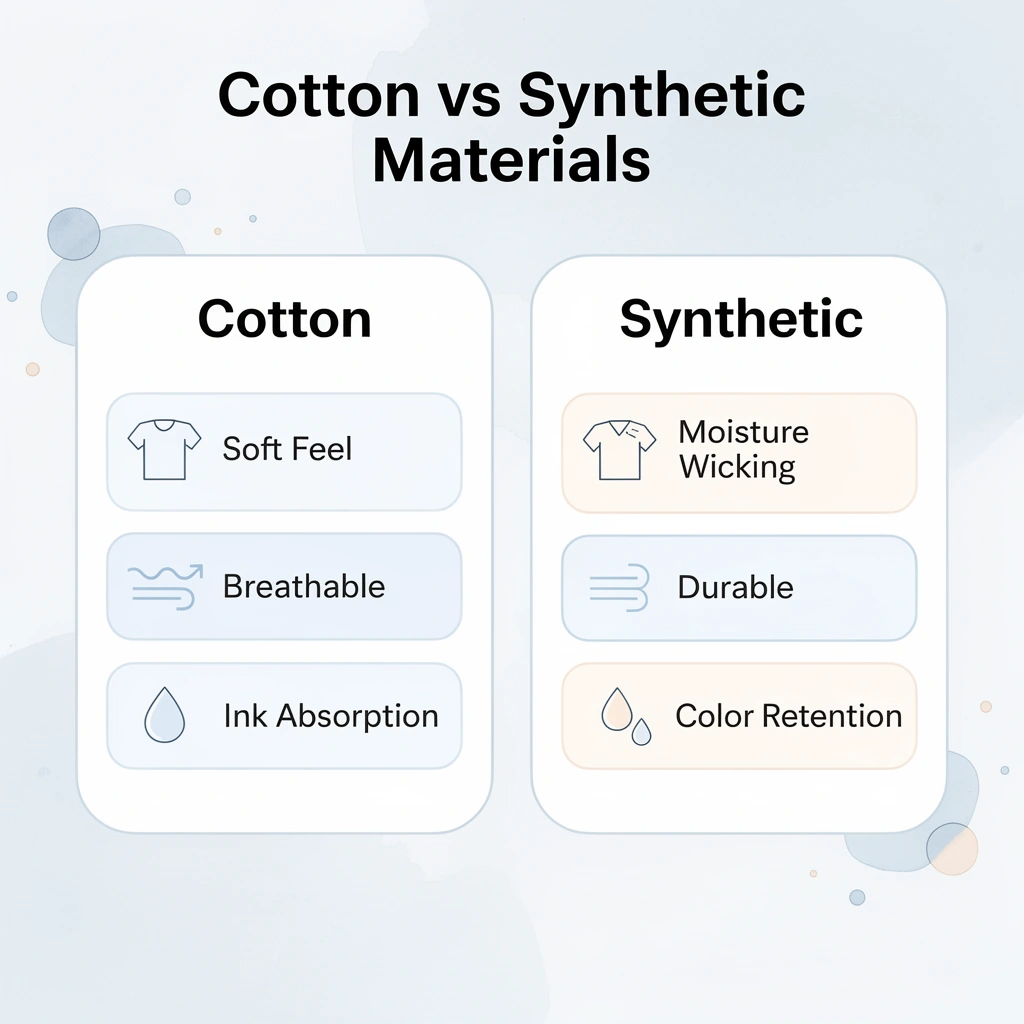 Comparison chart of cotton versus synthetic material properties