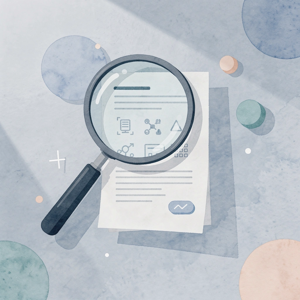 Magnifying glass examining fabric material closely