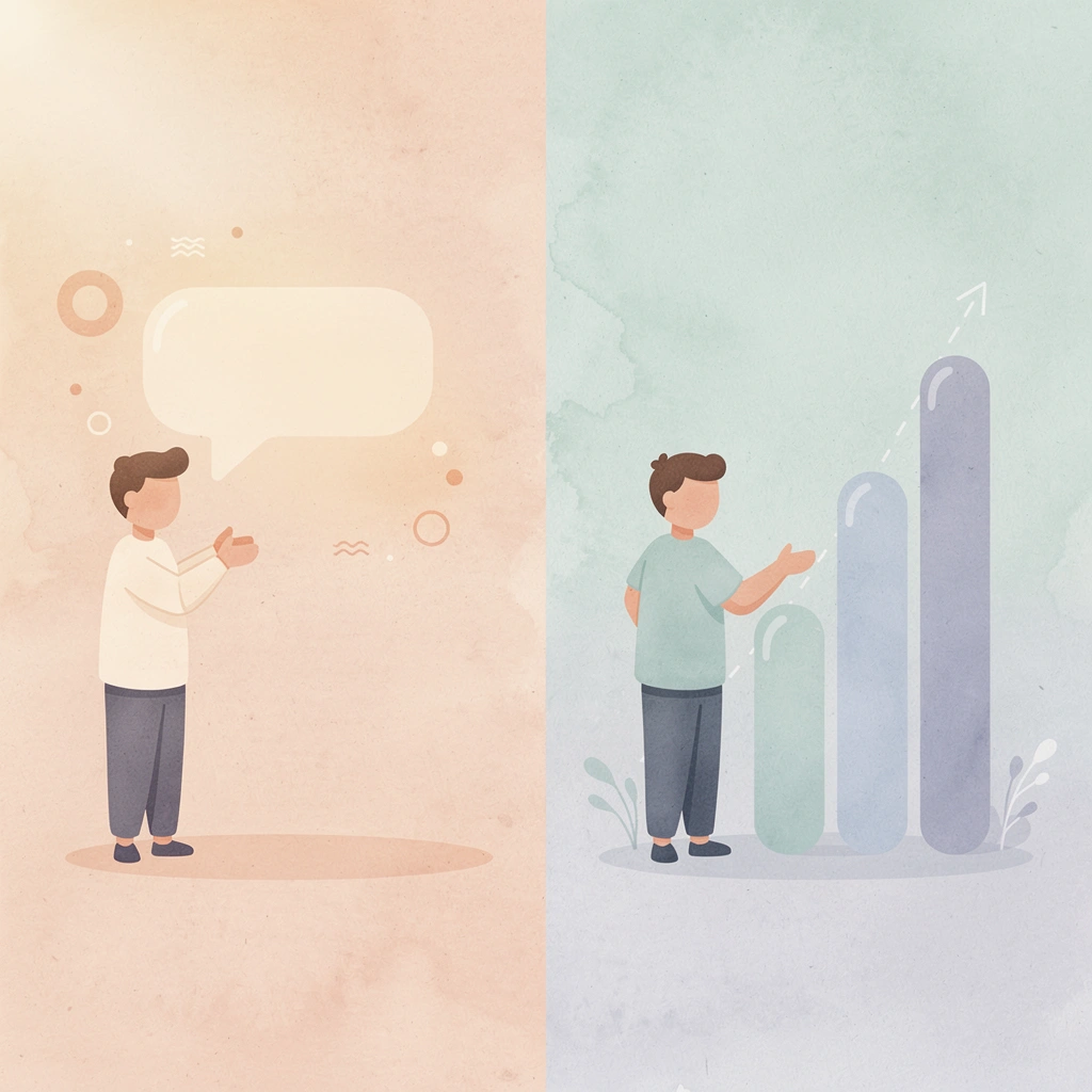 Split scene showing contrast between traditional and modern platform approaches