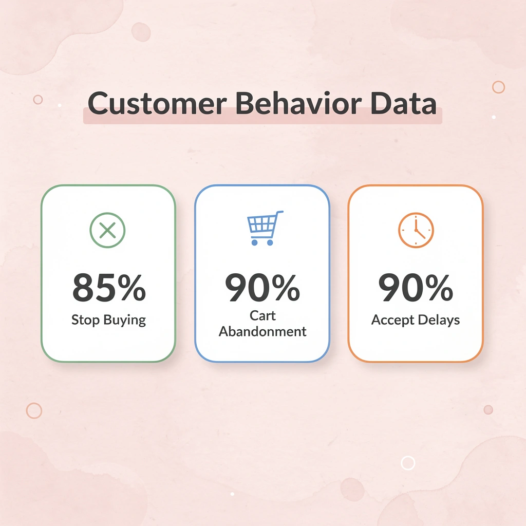 Statistics showing customer behavior data for online shopping