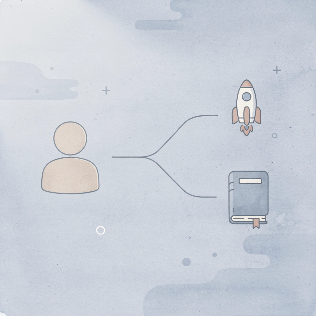 Design icon splitting into two printing method options