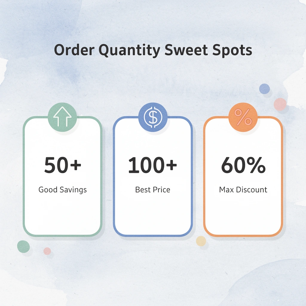 Infographic showing order quantity sweet spots for t-shirt pricing