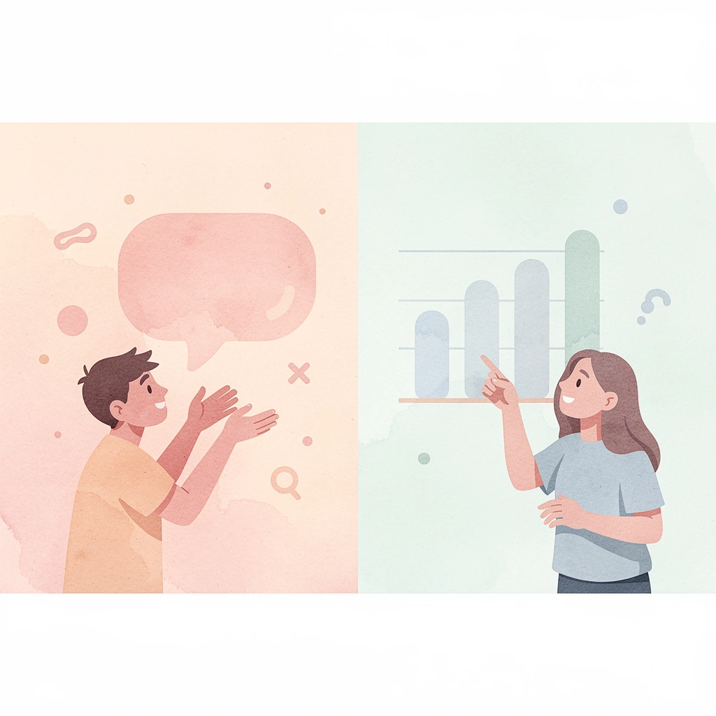 Split scene showing contrast between struggling with low margins and profitable creative business