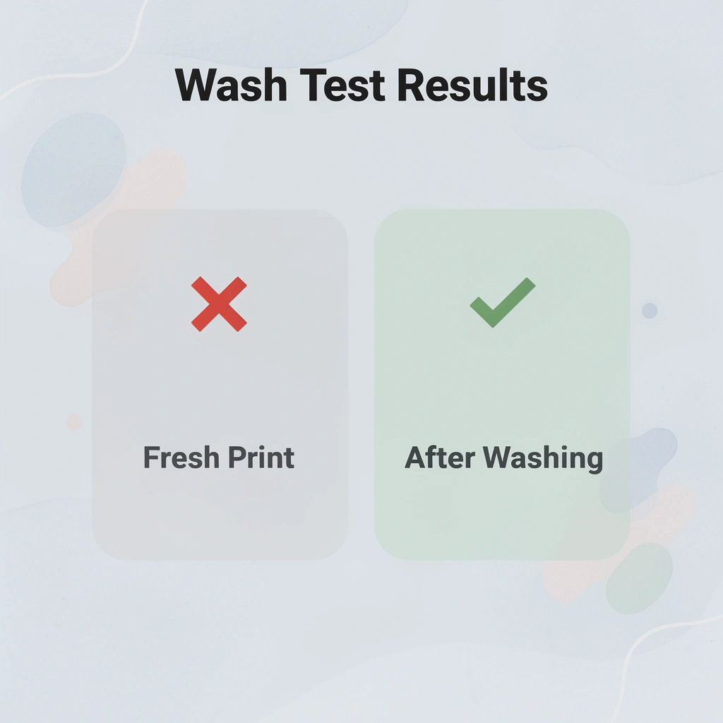 Before and after comparison of t-shirt design durability