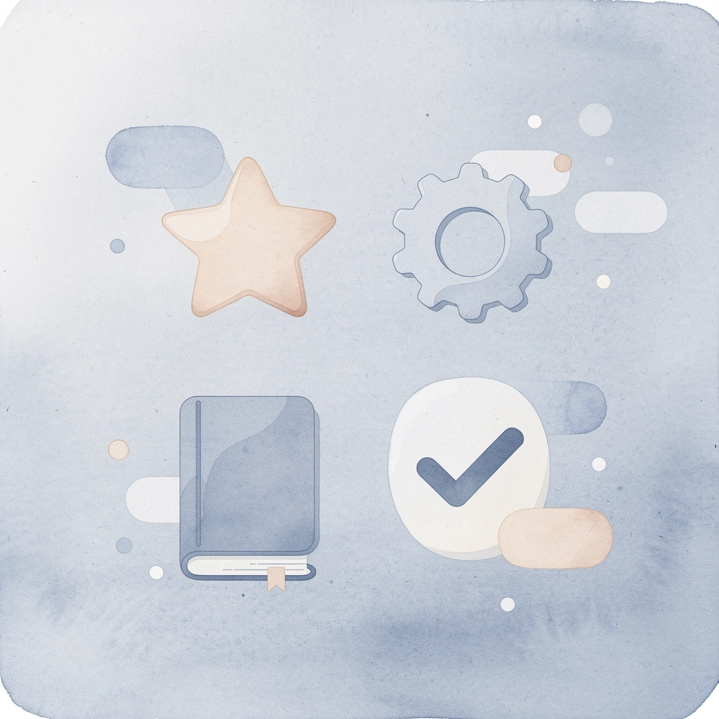 Four icons representing durability, cost, quality, and compatibility factors