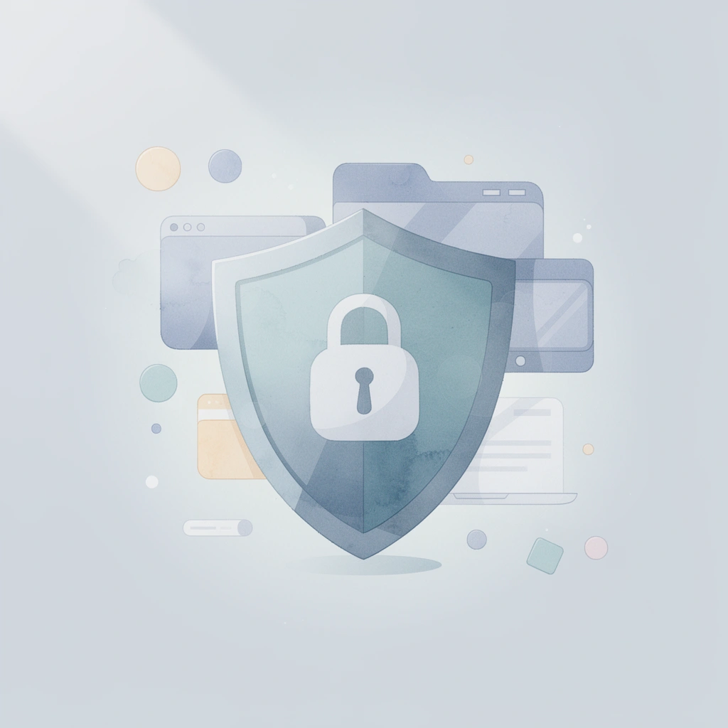 Shield representing quality guarantee protection