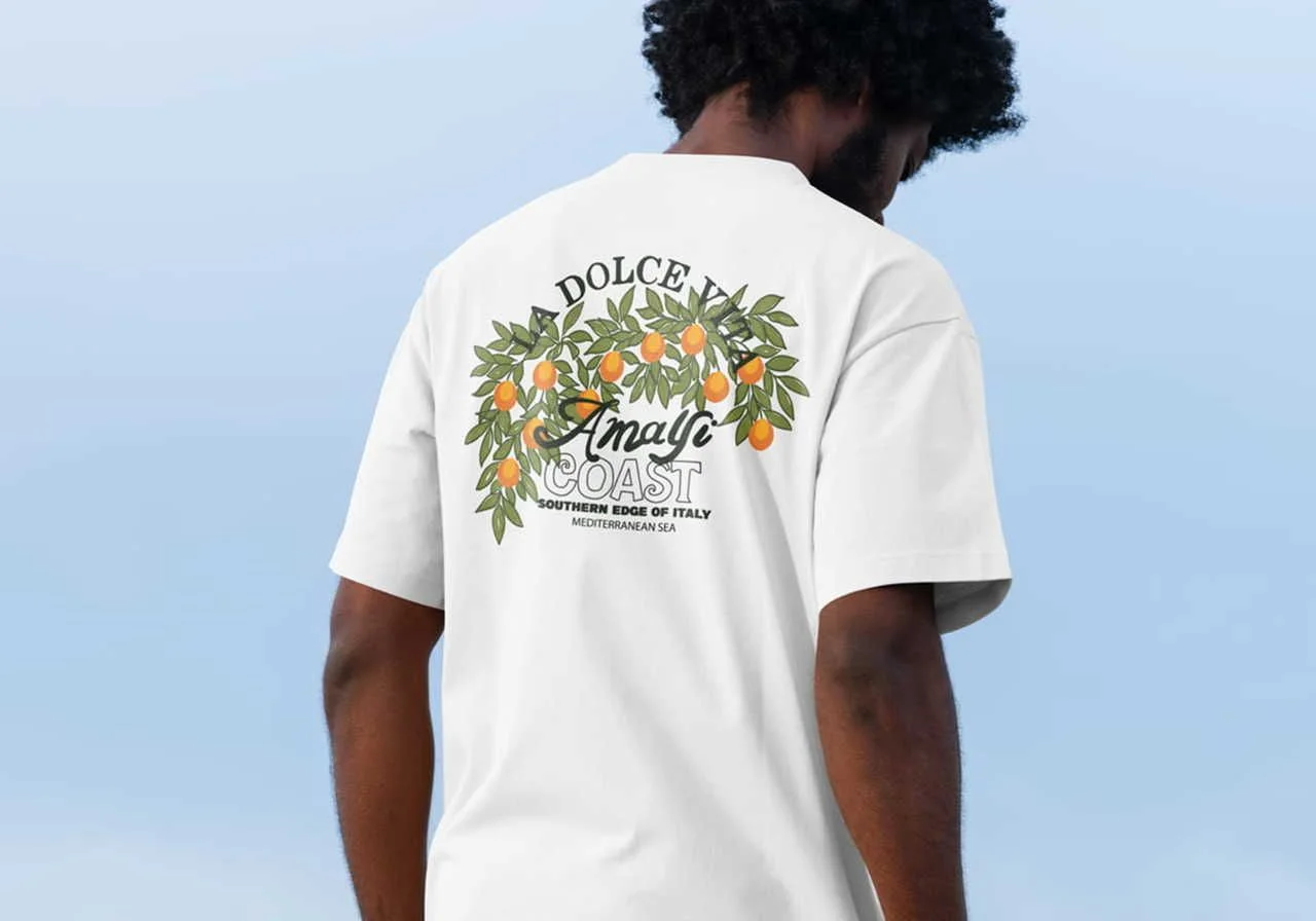 man showing off shirt - Best File Type for T-Shirt Printing