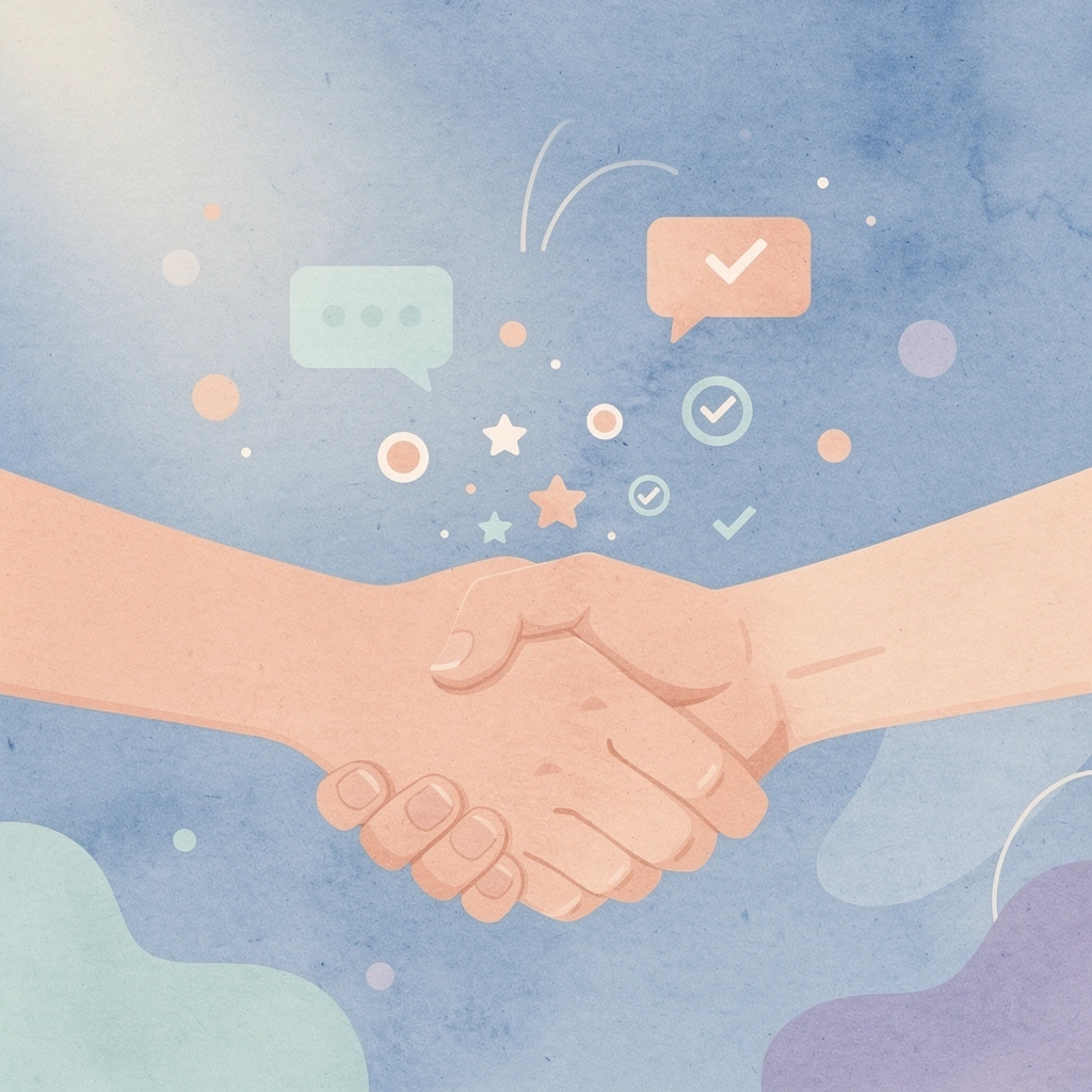Business handshake scene representing professional appearance and brand perception