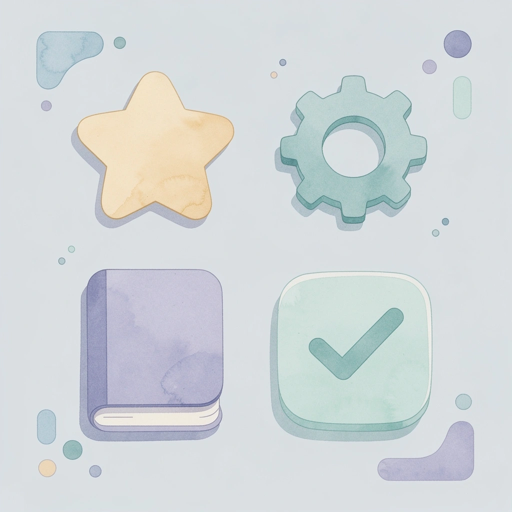Four icons representing quality, delivery, pricing, and support