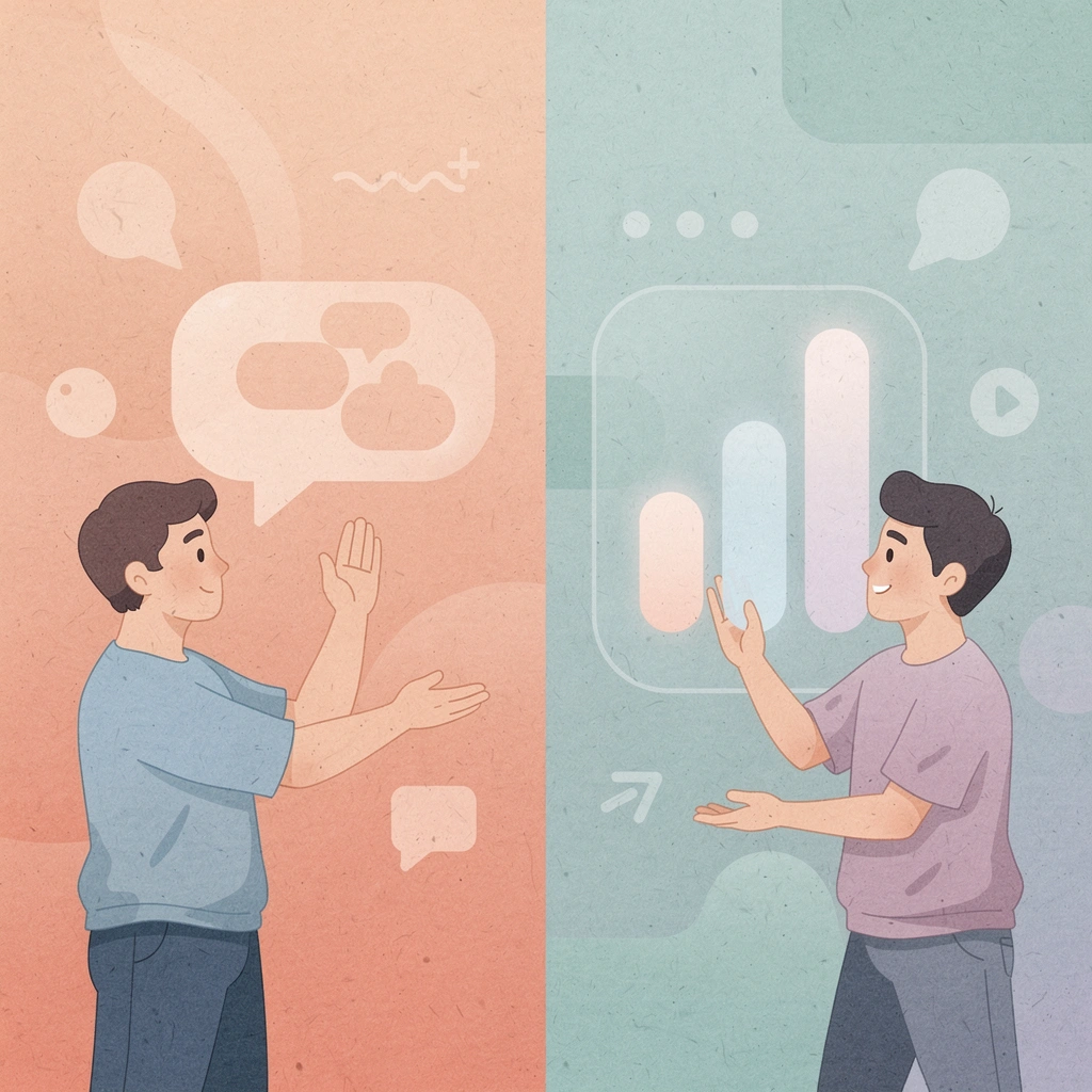 Split scene showing business problems versus successful custom apparel solutions