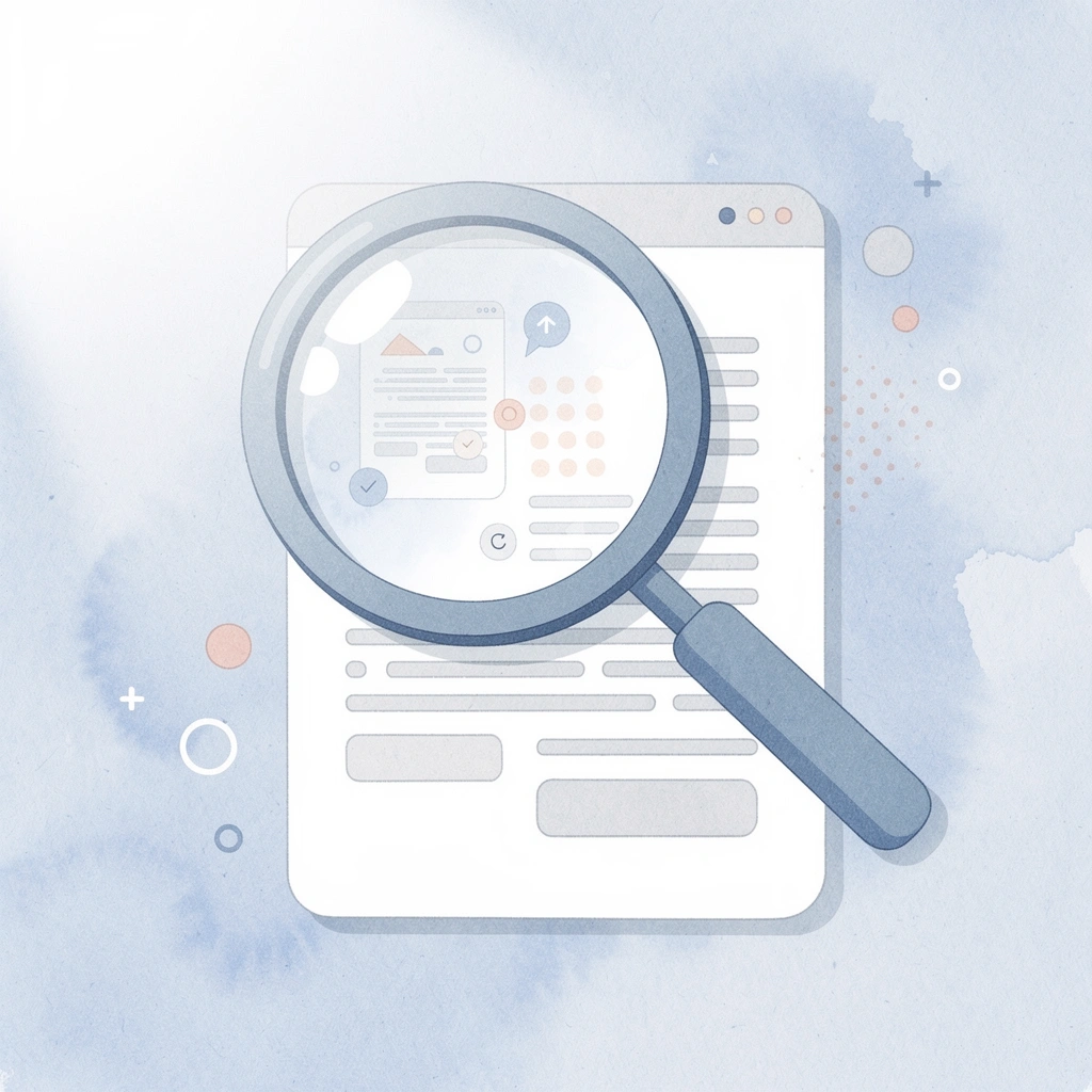 Magnifying glass examining credentials representing thorough evaluation