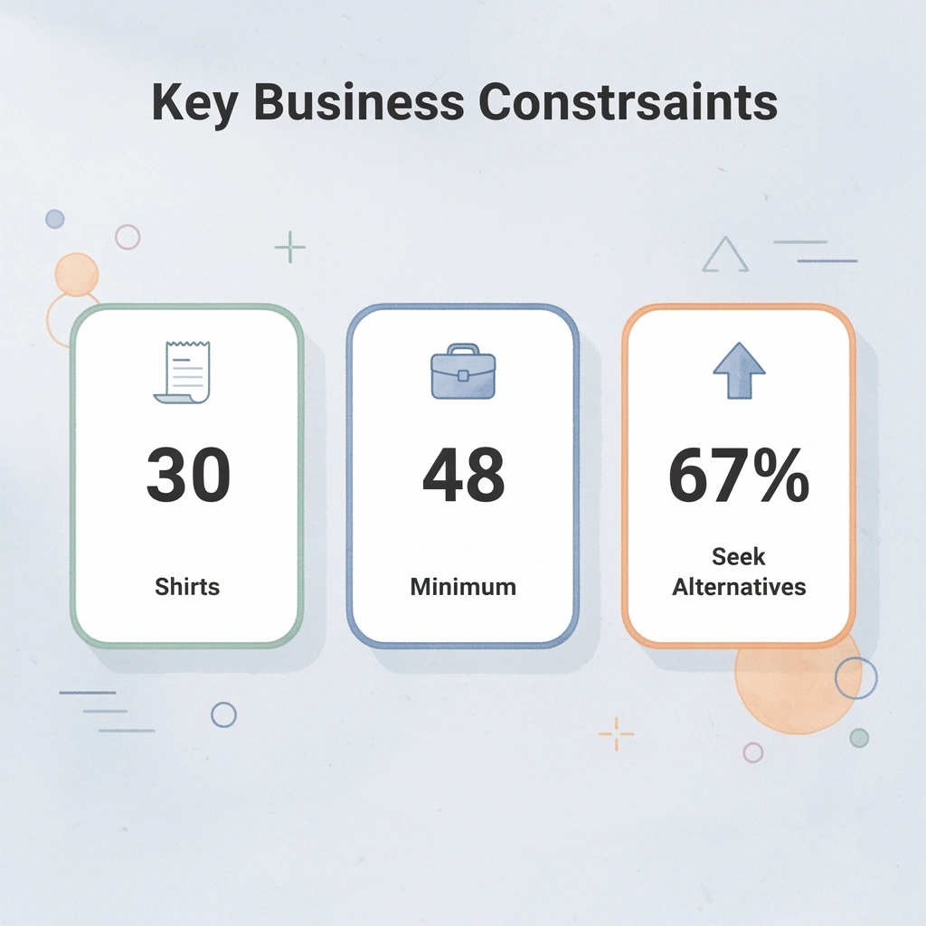 Statistics showing key business constraints and alternative-seeking behavior