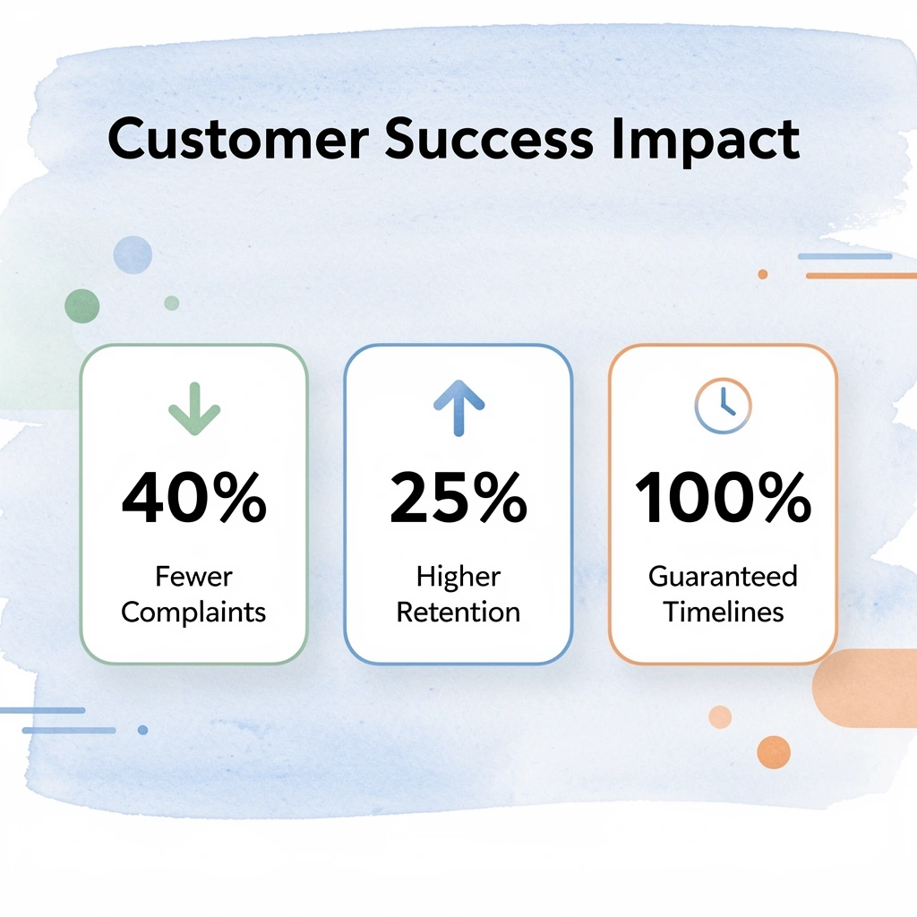 Statistics showing customer success metrics with dedicated print partners