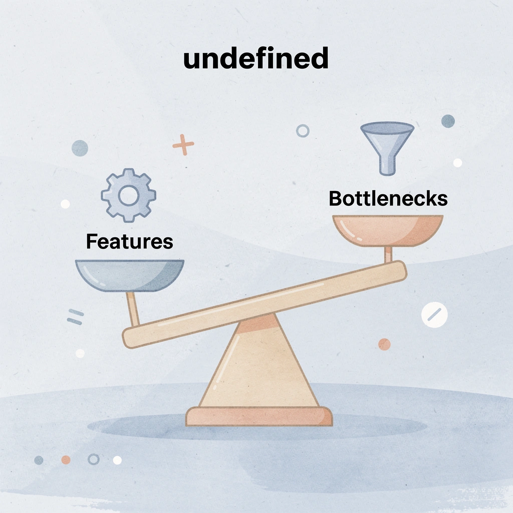Balance scale weighing features against bottlenecks
