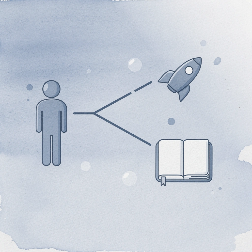 Icon showing one business splitting into multiple platform options