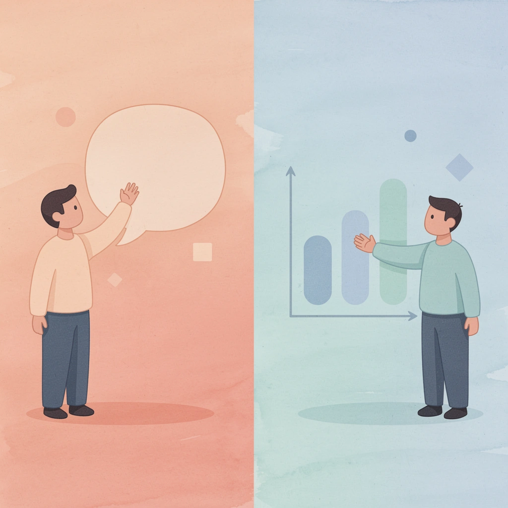 Split scene illustration showing contrast between satisfied and frustrated print-on-demand customers