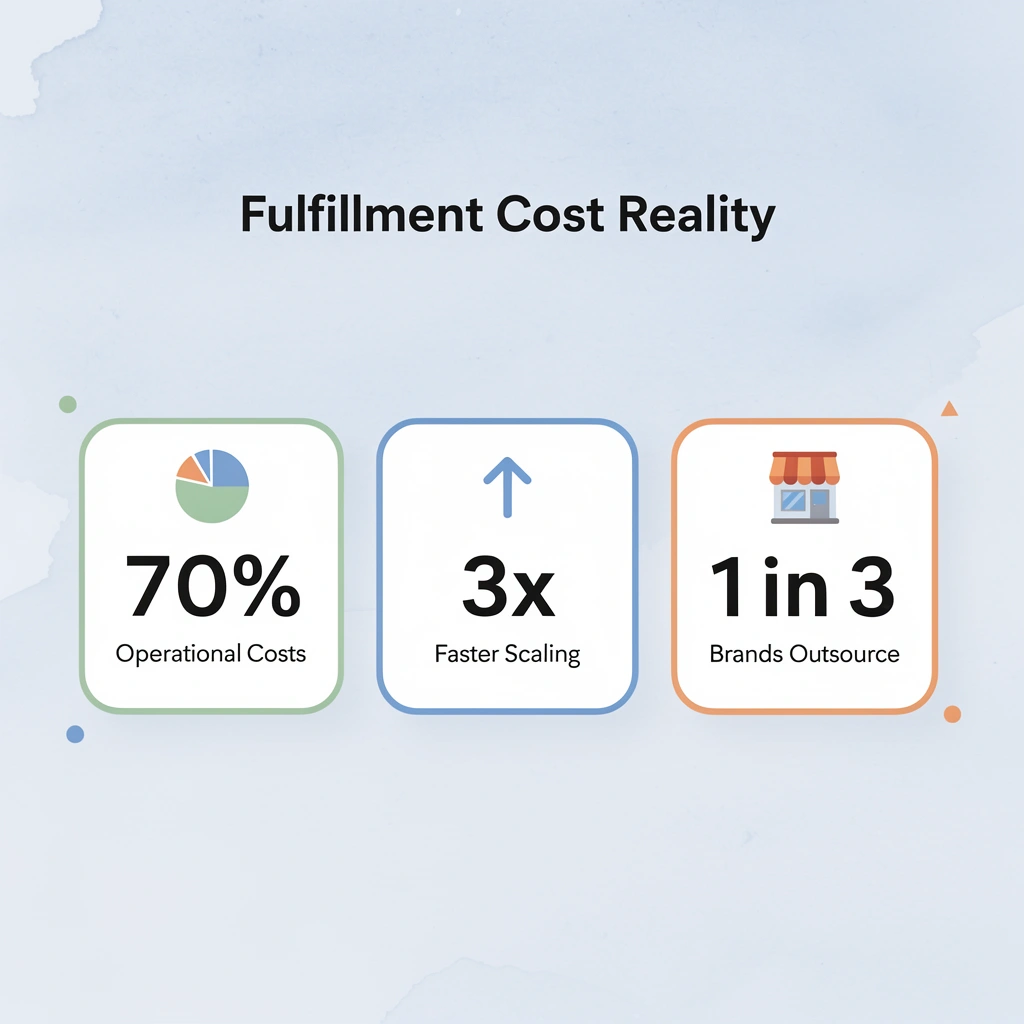 Infographic showing key fulfillment cost statistics, including 70% of operational expenses