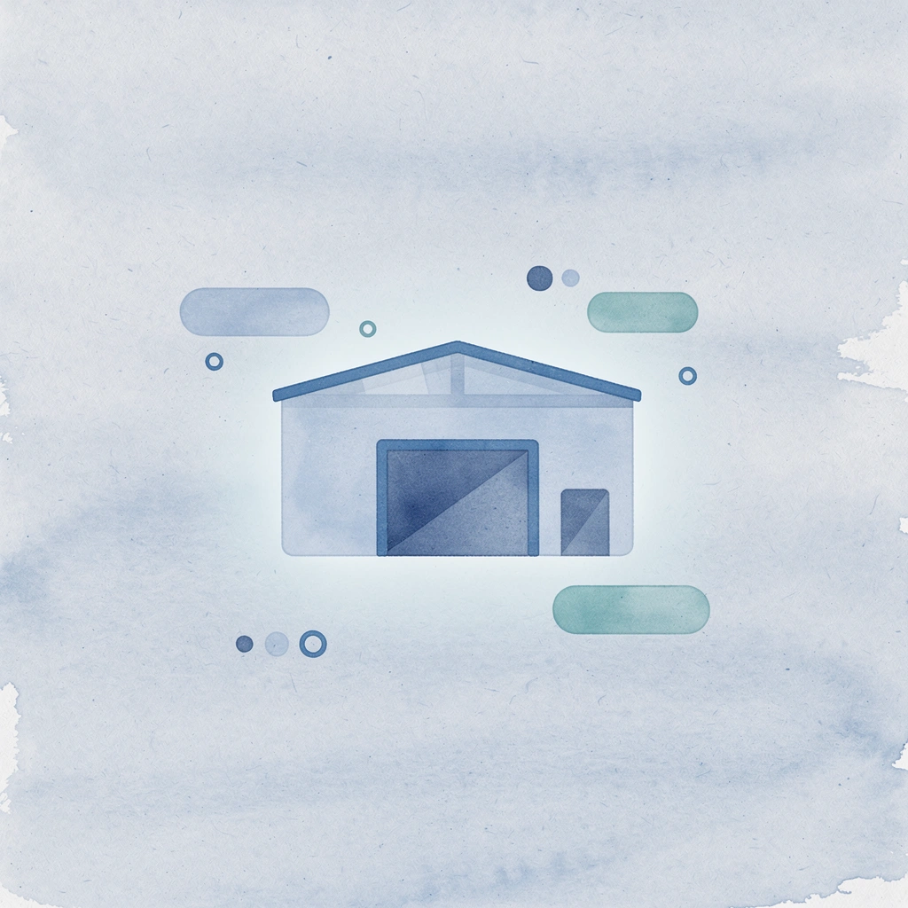 Warehouse icon representing branded merchandise fulfillment