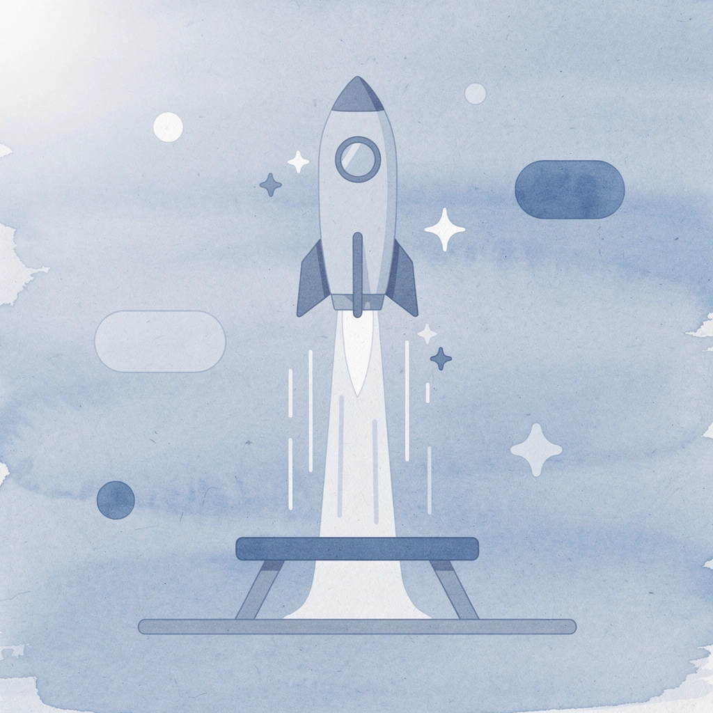 Scene illustration of a custom shirt launching upward, representing fast turnaround and delivery