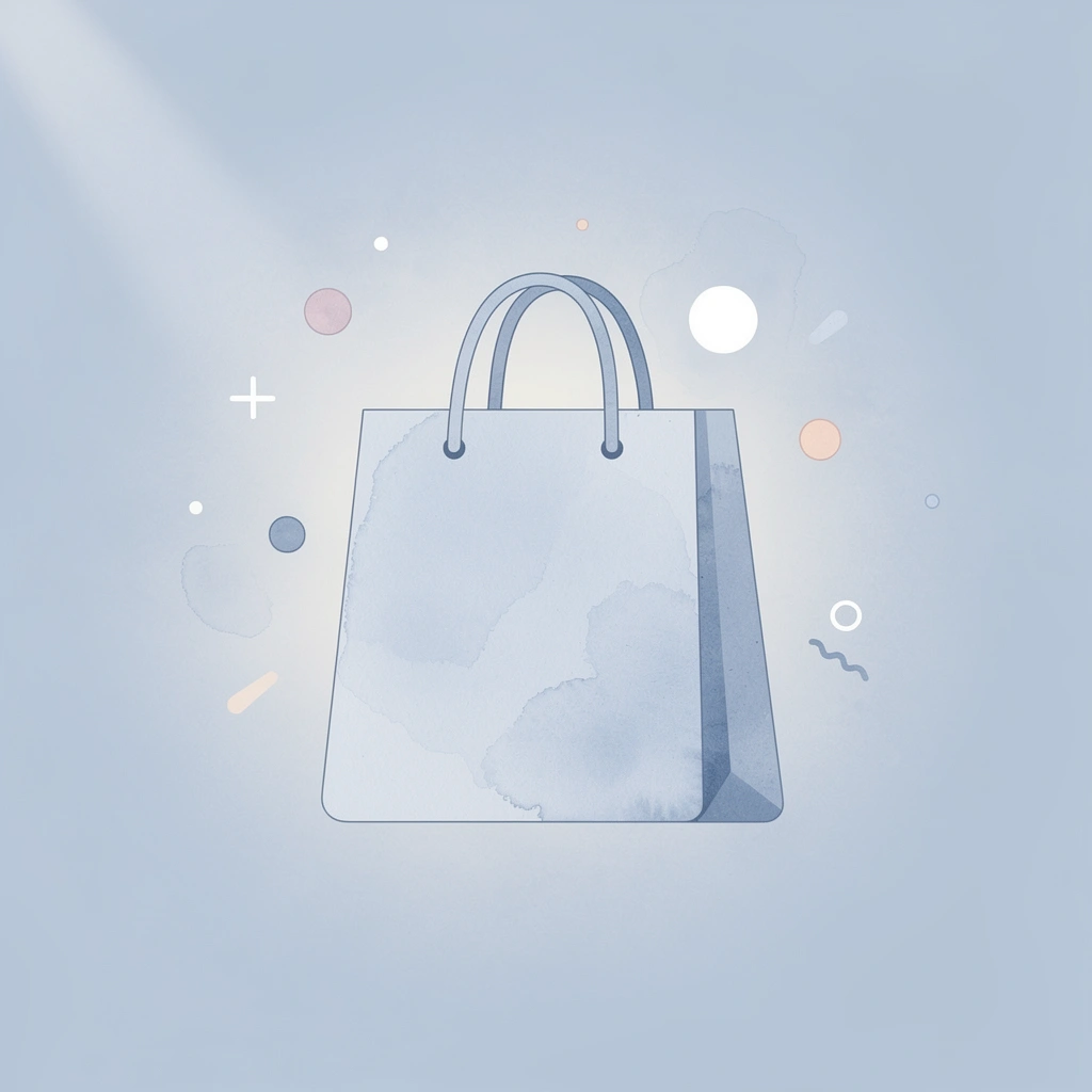 Shopping bag icon representing branded swag items
