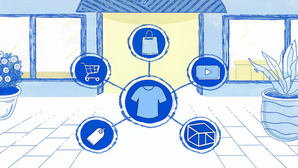 Custom t-shirt hub connecting to multiple e-commerce storefronts with one broken integration link