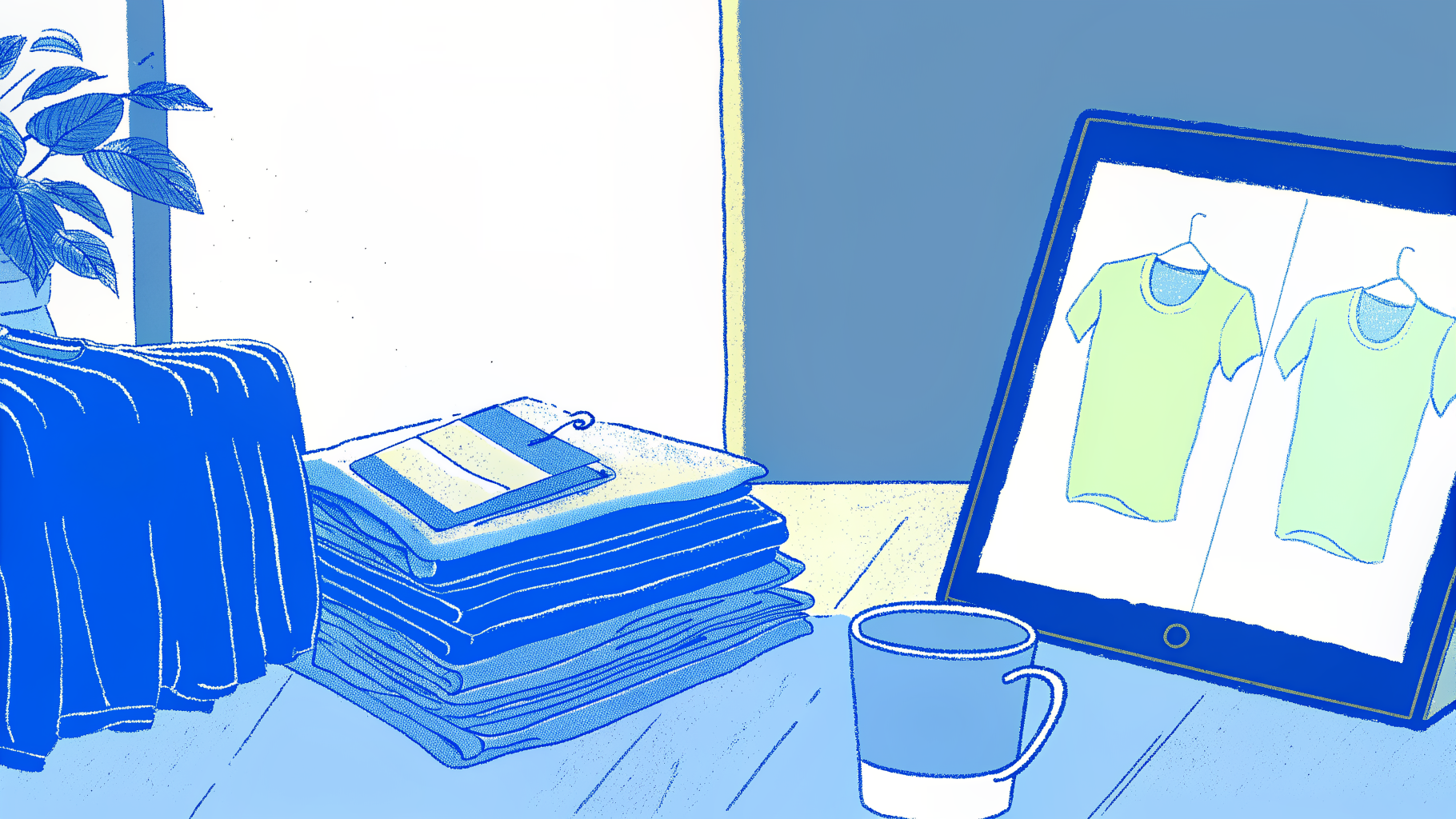 Hidden fee icons stacking on green shirts versus clean all-in price on tablet with folded team shirts