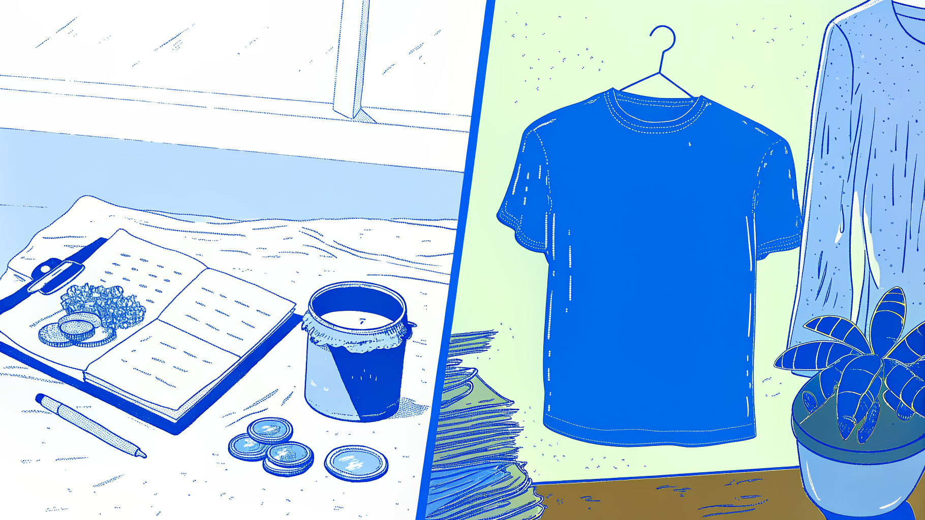 Generic team bib and empty jar versus branded custom t-shirt and full fundraising jar