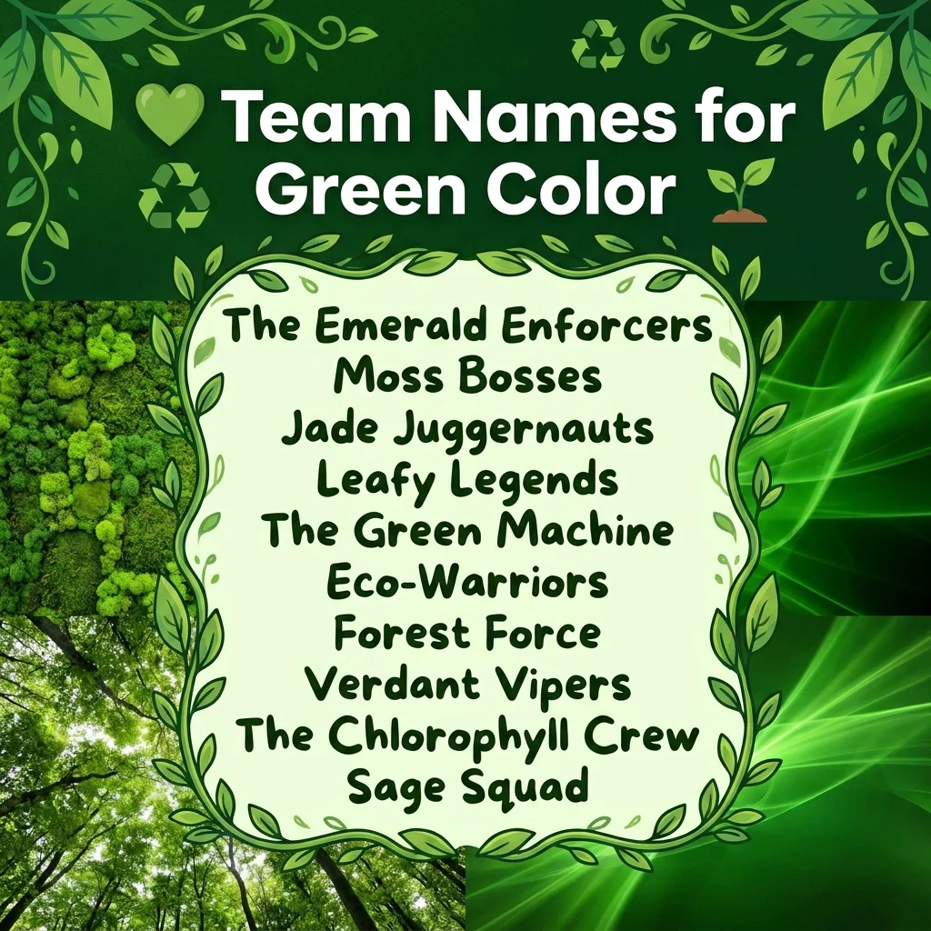 Green Team Names - emerald enforcers fierce championship