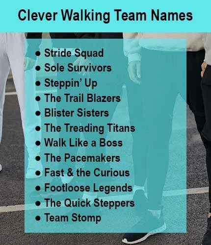 Walking Team Names - sole survivors hr safe